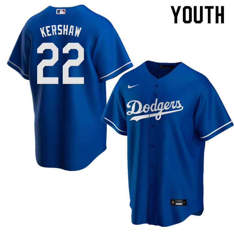 Nike Youth #22 Clayton Kershaw Los Angeles Dodgers Baseball Jerseys Sale-Blue
